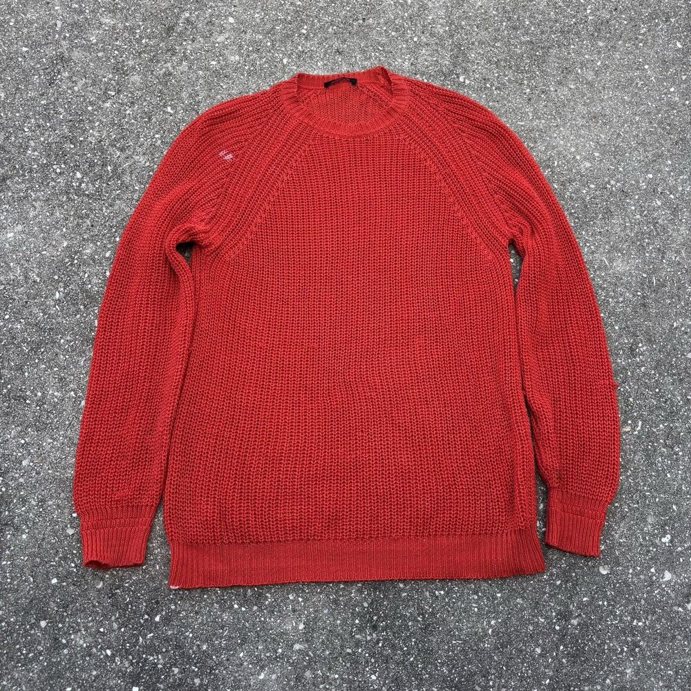 Roberto Collina Cotton Orange Crewneck Sweater Size Large